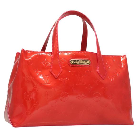LOUIS VUITTON Monogram Vernis Wilshire PM Hand Bag Rose Pop M93643 Auth 126362 - Picture 1 of 16